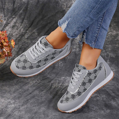 Selena | Orthopedic Flower Print Lace-up Sneakers