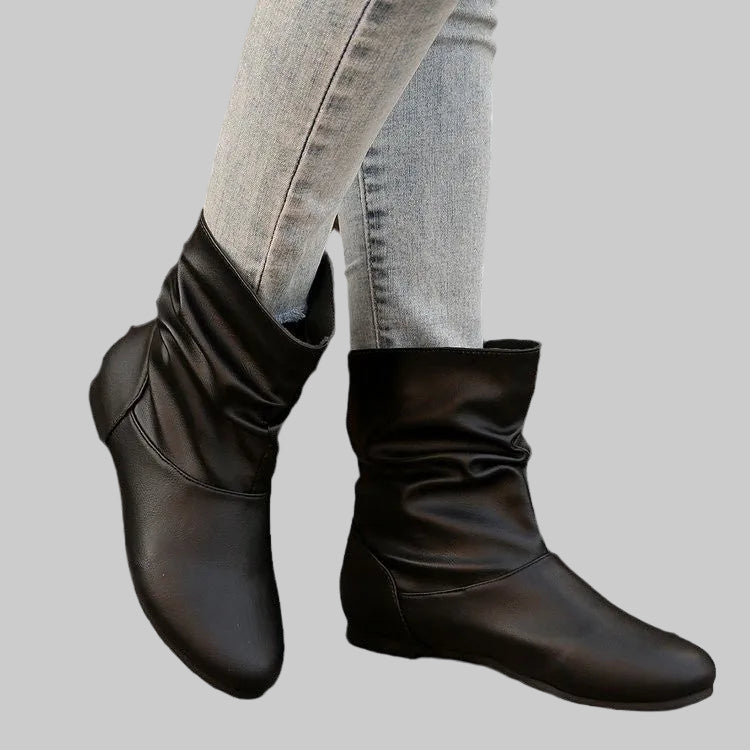 OrthoCare Flat Boots - Slip-On Western Comfort