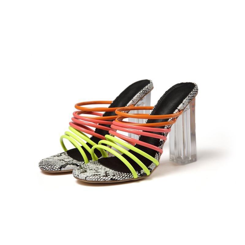 OrthoCare Neon Luxe Heels – Statement Strap Block Sandals