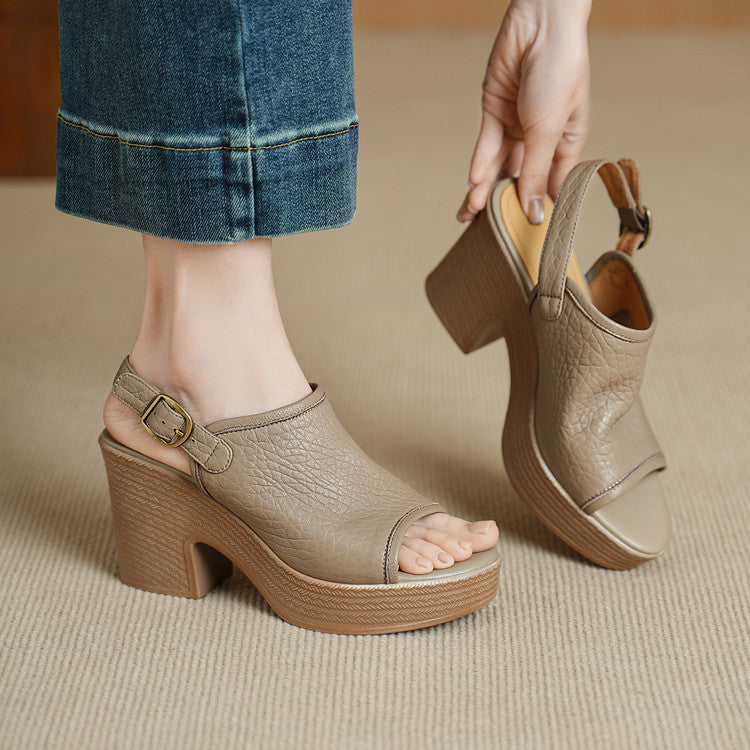 Olympia | Women’s Orthopedic Peep Toe Slingback Block Heel Sandals