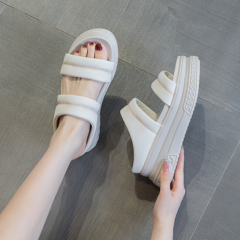 OrthoCare Double Strap Platform Comfort Slide Sandals