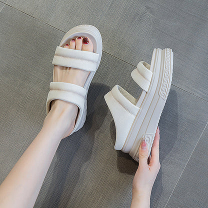 OrthoCare Double Strap Platform Comfort Slide Sandals