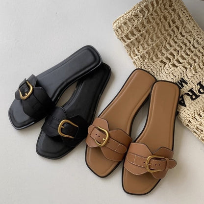 Solene | Women’s Orthopedic Buckle Strap Slide Sandals