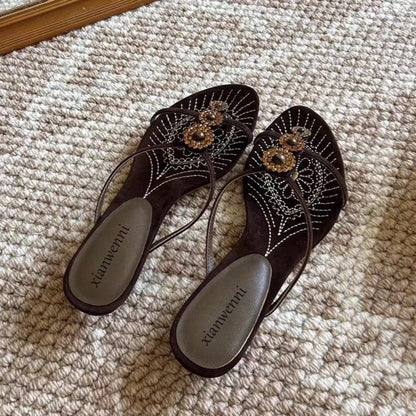 Avielle | Women’s Orthopedic Rhinestone Mesh Slip-On Sandals