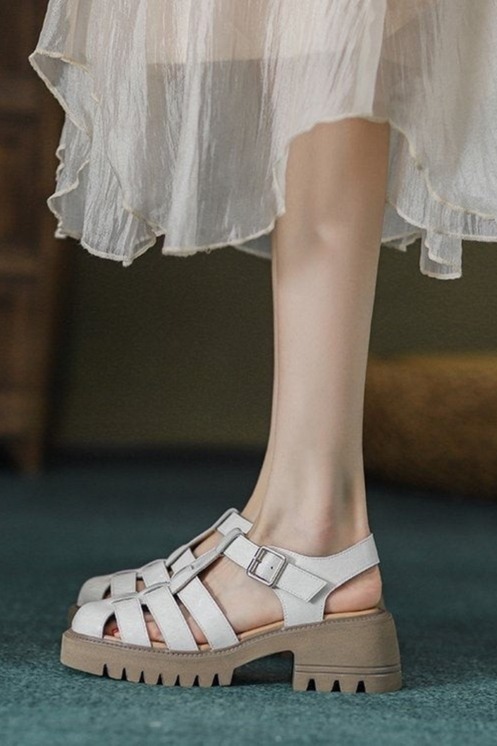 OrthoCare Platform Sandals - Closed Toe Comfort