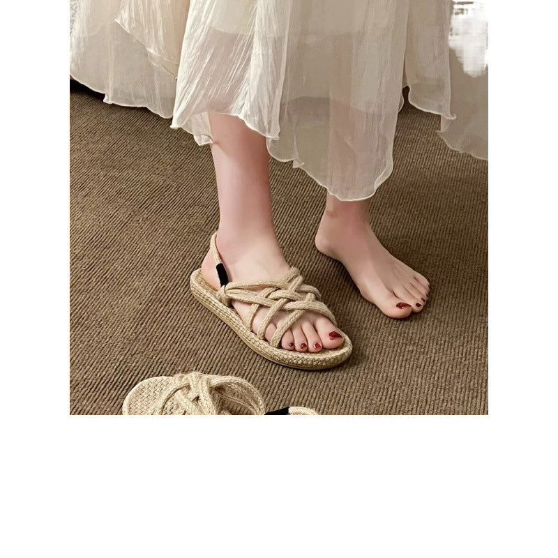 OrthoCare Handmade Braided Strappy Flat Sandals