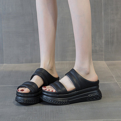 OrthoCare Double Strap Platform Comfort Slide Sandals