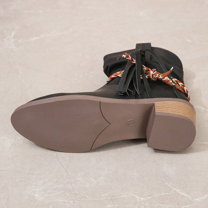 OrthoCare Pleated Tassel Boots - Ergonomic Comfort