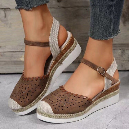 OrthoCare Breathable Woven Mary Jane Platform Sandals