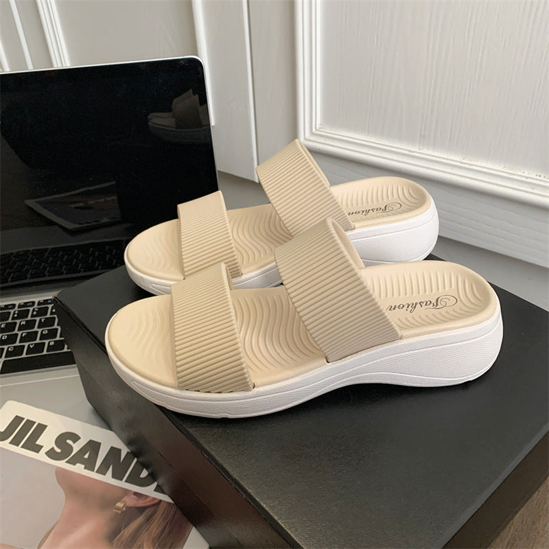 Ivanelle | Women’s Orthopedic Double Strap Platform Slides