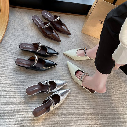 OrthoCare | Pointed Toe Slip-On Mule Loafers