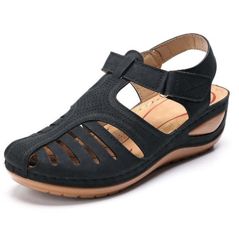 OrthoCare Plus Size Retro Wedge Sandals - Comfort And Style