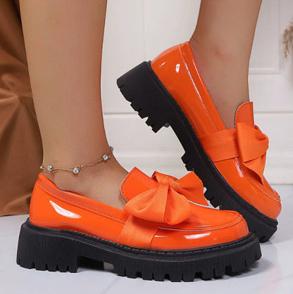 OrthoCare Vintage Loafers With Bow - Unique Elegance