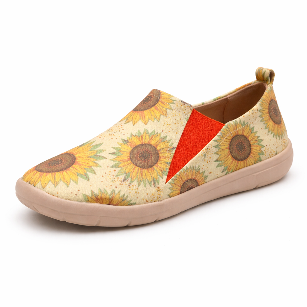 Orthopedic Patterned Slip-On Sneakers – Lightweight Breathable Comfort Walking Shoes