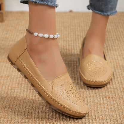 OrthoCare Casual Gommino Handmade Shoes In Solid Color