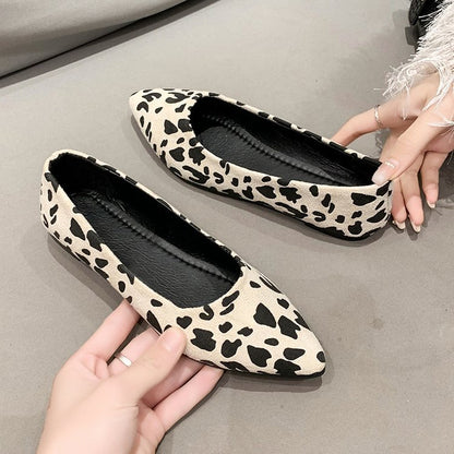 OrthoCare Leopard Flats - Pointed Toe Comfort