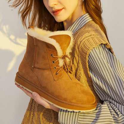 Alina | Orthopedic Fur-Lined Suede Lace-Up Winter Boots