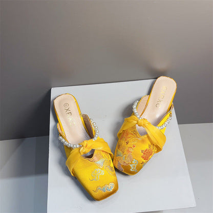 OrthoCare Embroidered Slipper - Square Toe Comfort