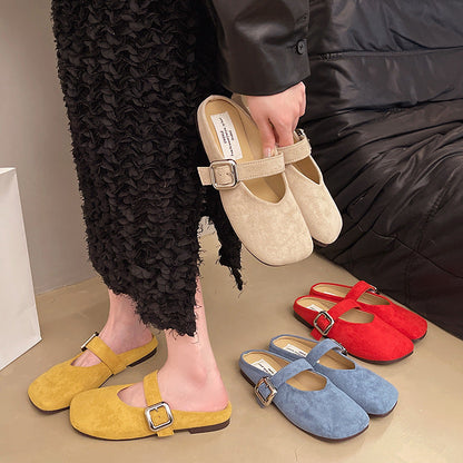 Juletta | Women’s Orthopedic Buckle Strap Mule Flats