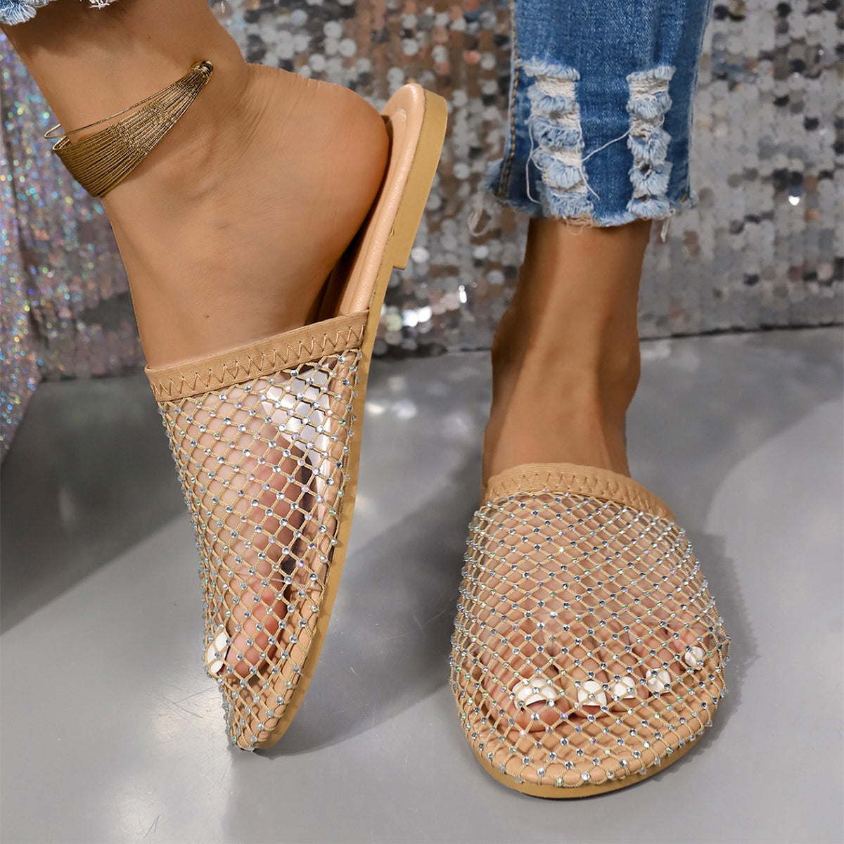OrthoCare Rhinestone Comfort Slide Sandals