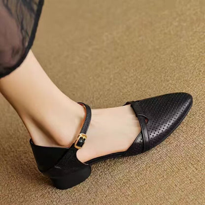 OrthoCare Chunky Heel Sandals - Closed Toe Comfort