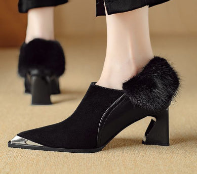 OrthoCare Chic Retro Heeled Shoes With Zipper And Unique Elegance
