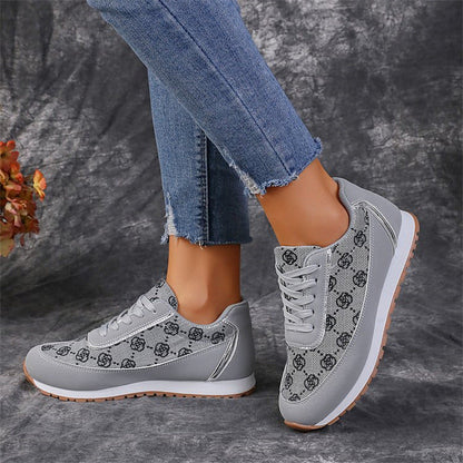 Selena | Orthopedic Flower Print Lace-up Sneakers