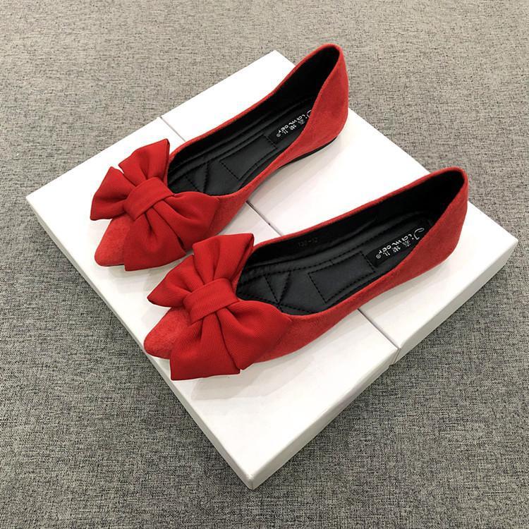 OrthoCare Women's Flats - Rubber Sole, Black Bow