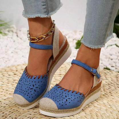 OrthoCare Breathable Woven Mary Jane Platform Sandals