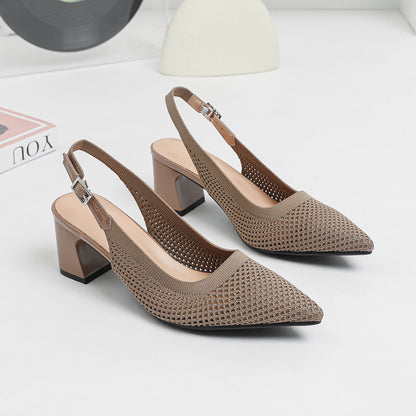 Pomeline | Women’s Orthopedic Woven Pointed Toe Slingback Heels