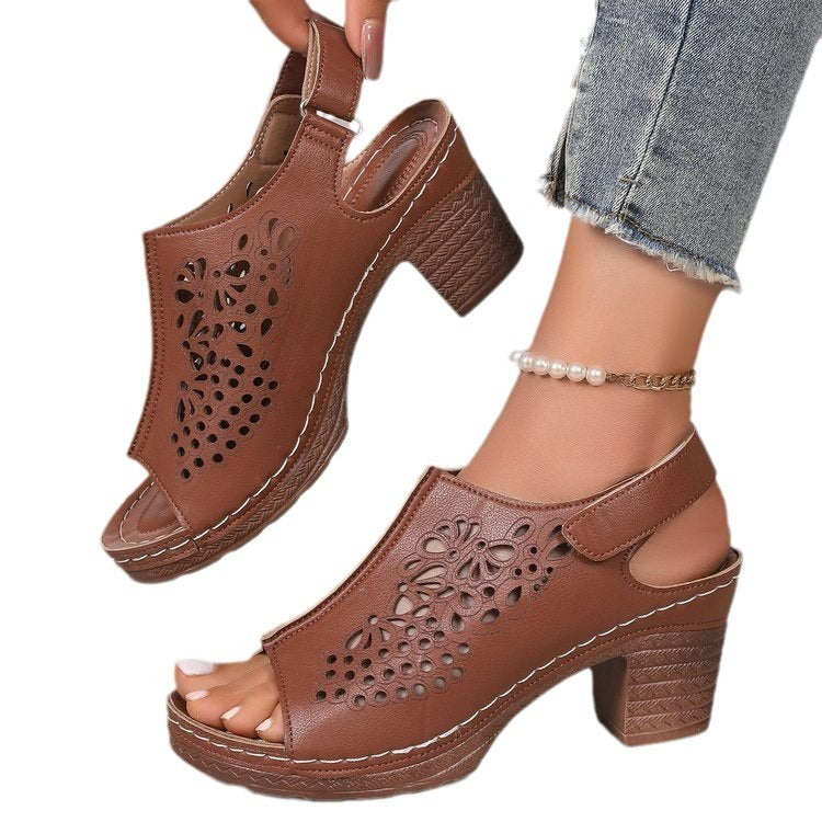 Sonya | Orthopedic Women's Wedge Thick Bottom Velcro Sandals