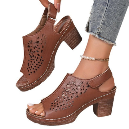 Sonya | Orthopedic Women's Wedge Thick Bottom Velcro Sandals