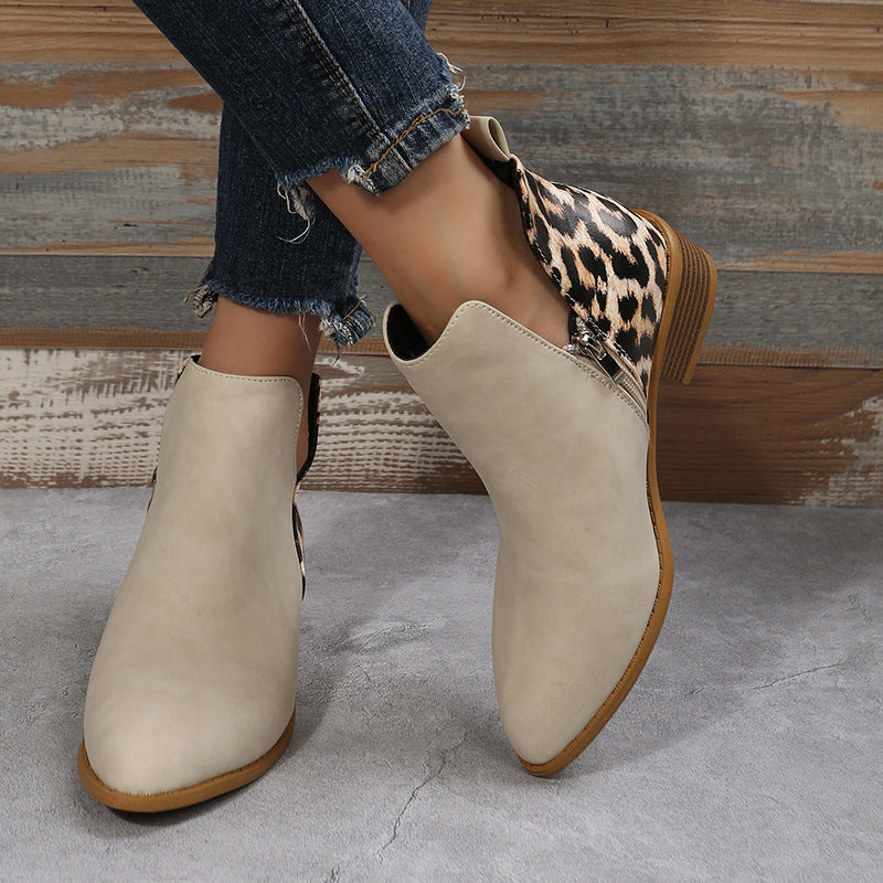 OrthoCare Low Heel Martin Boots - Side Zipper