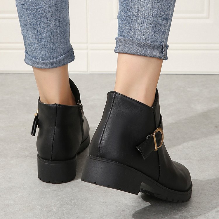 OrthoCare Leather Boots - Chunky Heel Comfort