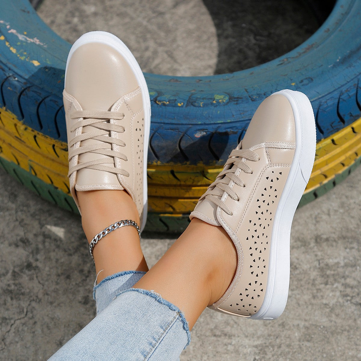 OrthoCare Cutout Flat Shoes - Unique Elegance