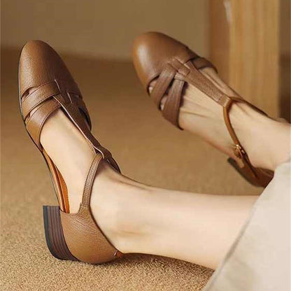 OrthoCare Retro Leather Sandals - Soft Comfort