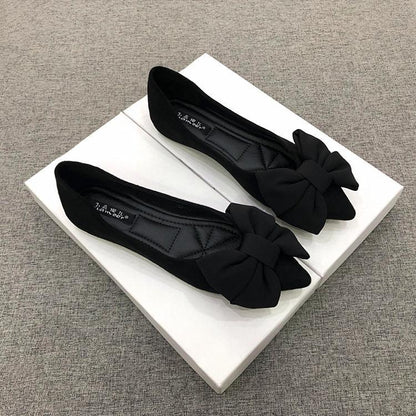 OrthoCare Women's Flats - Rubber Sole, Black Bow