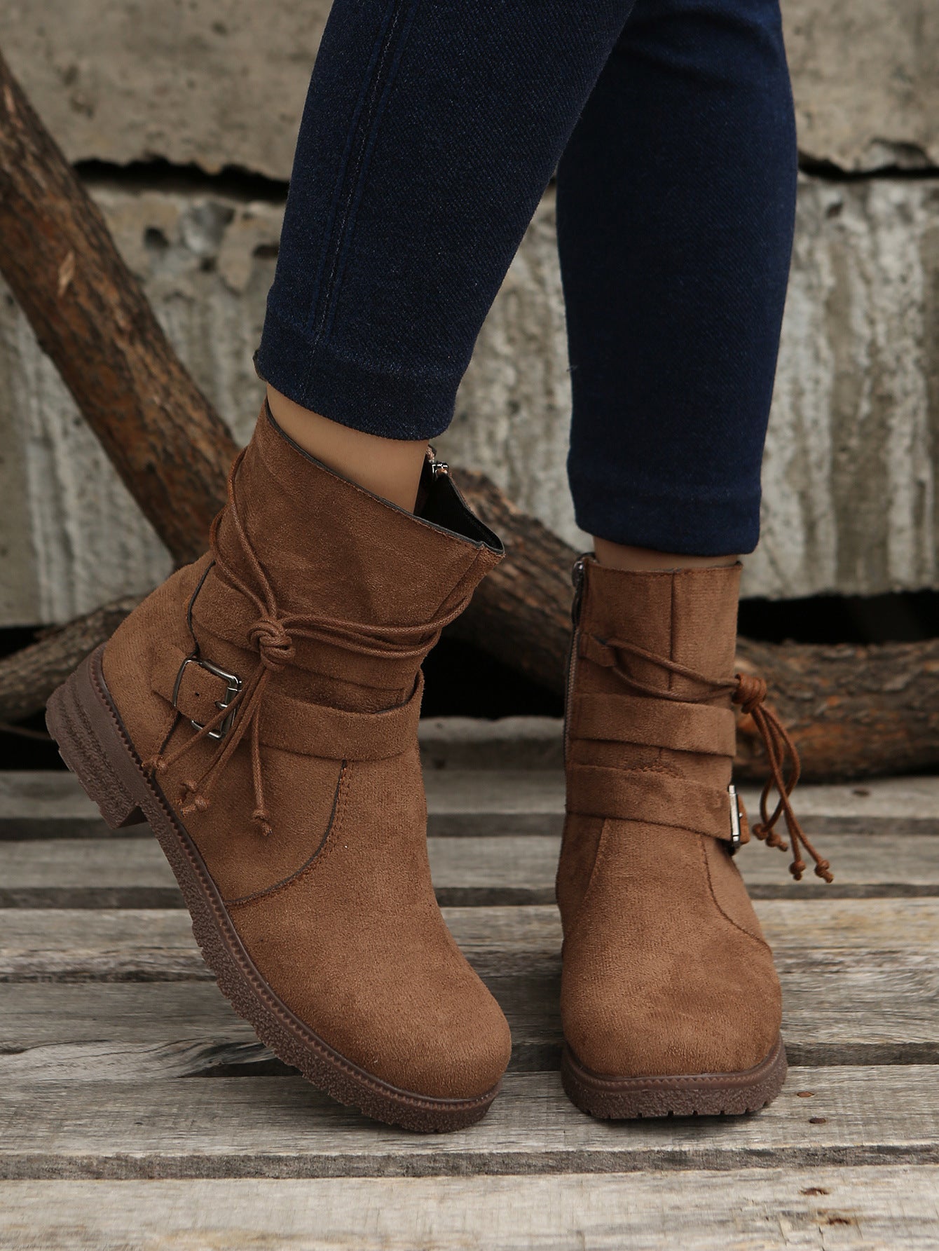 OrthoCare Short Boots - Side Zipper, Low Heel