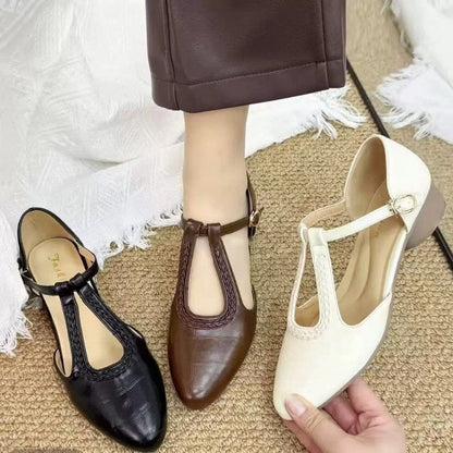 Sandy | Orthopedic Soft Leather Pointed Cross-strap  Shoes