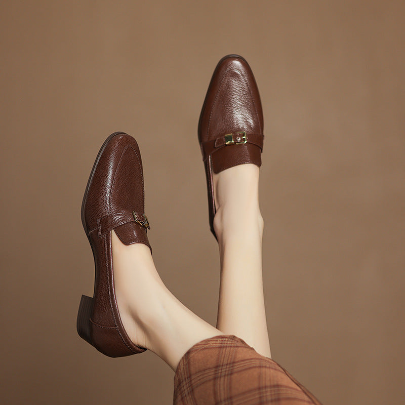 OrthoCare Leather Loafers - Low Heel Comfort