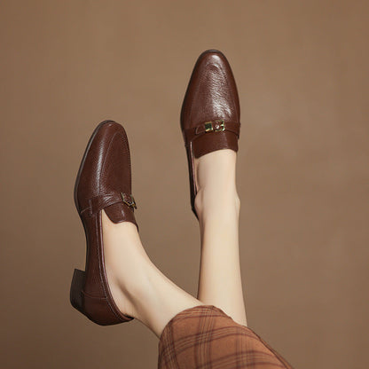 OrthoCare Leather Loafers - Low Heel Comfort