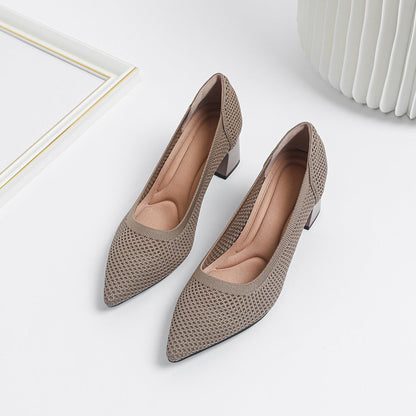 Quincy | Women’s Orthopedic Woven Pointed Toe Block Heel Pumps