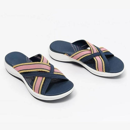 OrthoCare Cross Strap Comfort Sandals – Lightweight Cushioned Everyday Slides