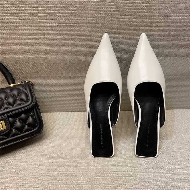 Queniva | Women’s Orthopedic Pointed Toe Mule Heels