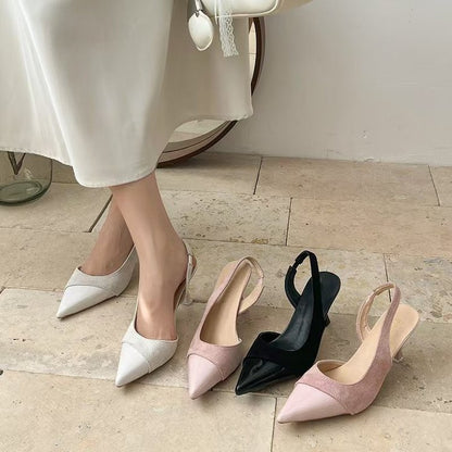 OrthoCare Elegant Slingback Heels – Pointed Toe Slim Comfort Pumps