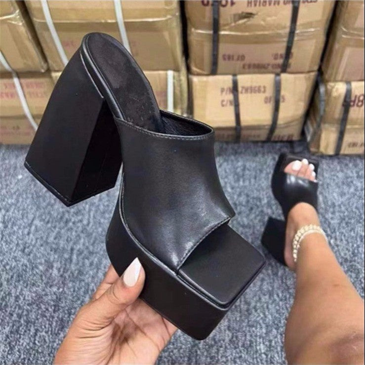 Xandria | Women’s Orthopedic Chunky Block Heel Mule Sandals