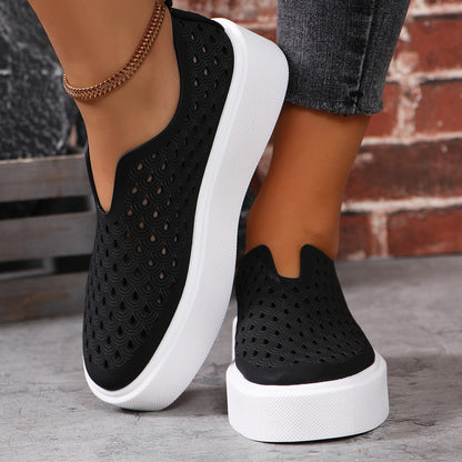 OrthoCare Women’s Perforated Slip-On Sneakers – Breathable Platform Comfort Shoes