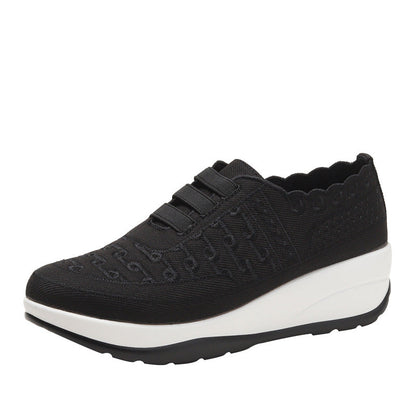 OrthoCare Women’s Wedge Slip-On Sneakers – Lace Detail Comfort Walking Shoes