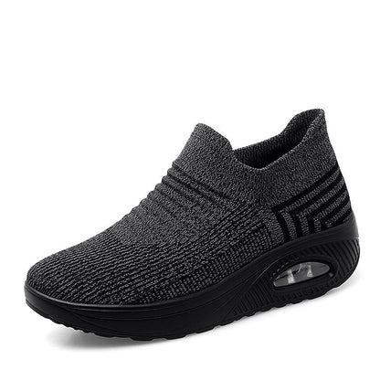Orthopedic Air Cushion Slip-On Sneakers – Breathable Knit Lightweight Walking Shoes