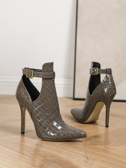 OrthoCare Cut-Out Stiletto Sandals With Unique Buckle Design